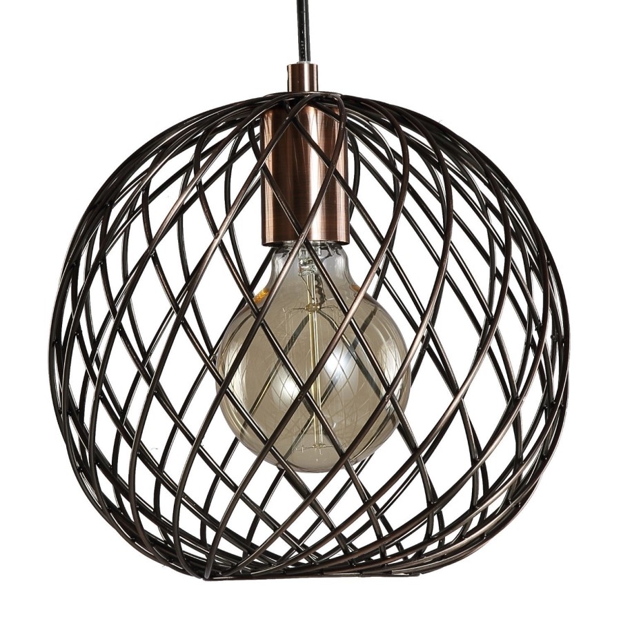 GRADE A1 - Copper Basket Pendant Light - Metal