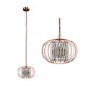 Rose Gold Metal Pendant Light with Glass Inner
