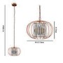 Rose Gold Metal Pendant Light with Glass Inner