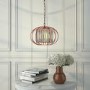 Rose Gold Metal Pendant Light with Glass Inner