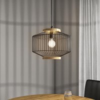 GRADE A1 - Box Opened Woodbury Black Metal Cage Pendant Light