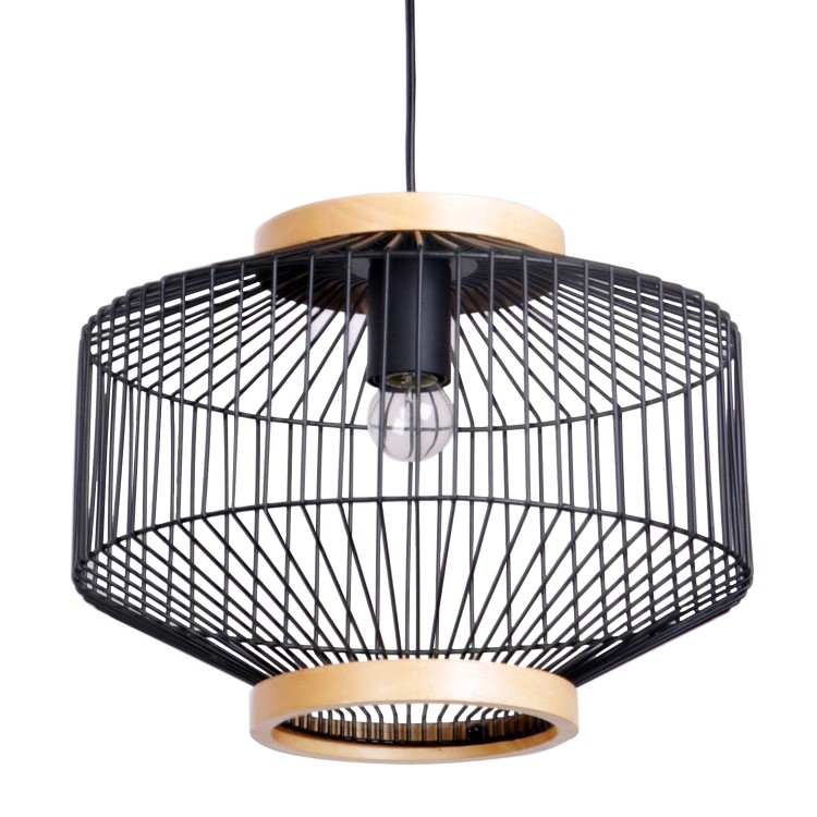 GRADE A1 - Box Opened Woodbury Black Metal Cage Pendant Light