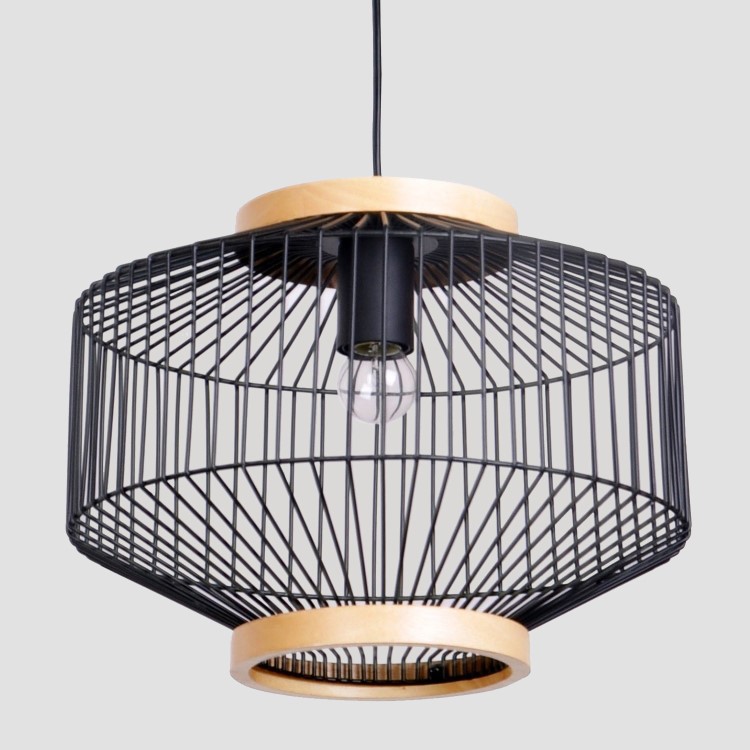 GRADE A1 - Box Opened Woodbury Black Metal Cage Pendant Light