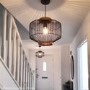 GRADE A1 - Box Opened Woodbury Black Metal Cage Pendant Light