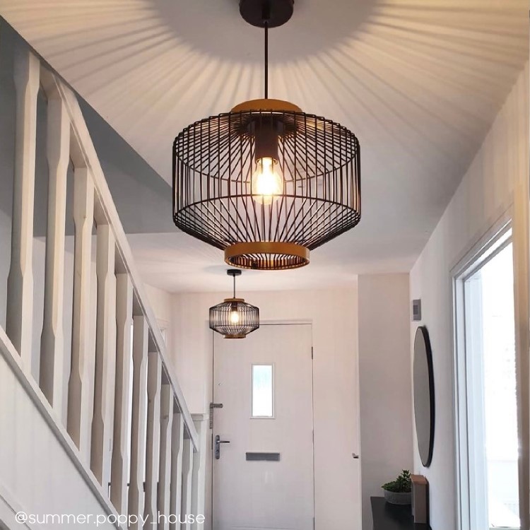 GRADE A1 - Box Opened Woodbury Black Metal Cage Pendant Light