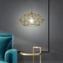 Gold Cage Geometric Pendant Light -Chicago