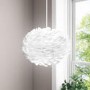 White Faux Feather Pendant Light - Cary