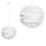 White Faux Feather Pendant Light - Cary
