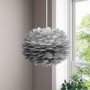 Grey Faux Feather Pendant Light - Cary