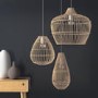 Large Rattan Teardrop Pendant Light - 32 x 52cm - Memphis