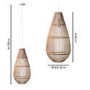 Large Rattan Teardrop Pendant Light - 32 x 52cm - Memphis