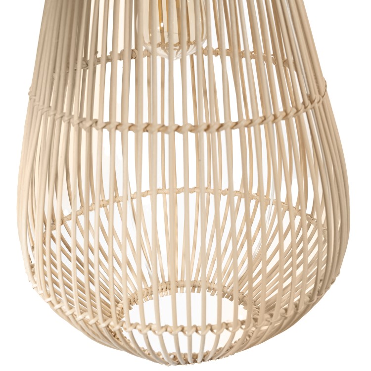 Large Rattan Teardrop Pendant Light - 32 x 52cm - Memphis