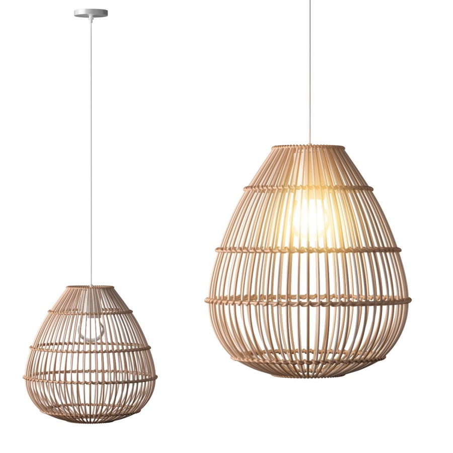 Large Rattan Pendant Light - 35 x 38cm - Memphis