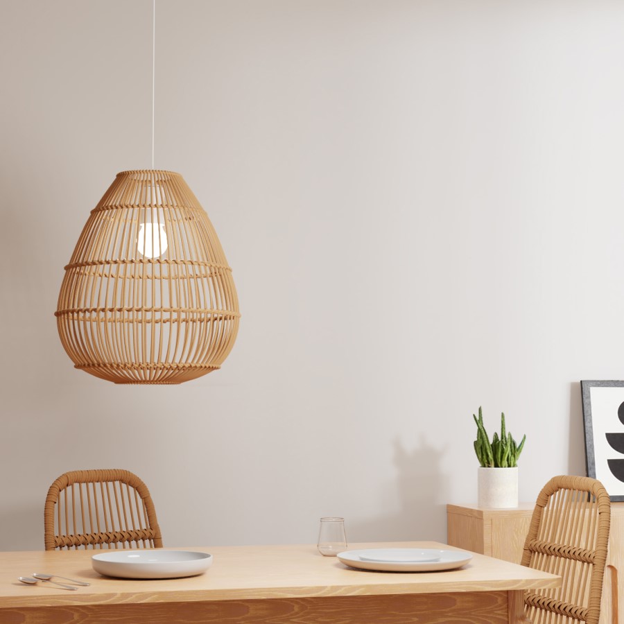 Large Rattan Pendant Light - 35 x 38cm - Memphis
