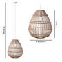 Large Rattan Pendant Light - 35 x 38cm - Memphis