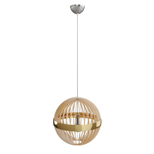 Large Globe Wooden Pendant Light - 45 x 44cm - Georgetown