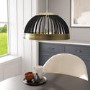 Black Dome Pendant Light with Gold Finish - Mayfield