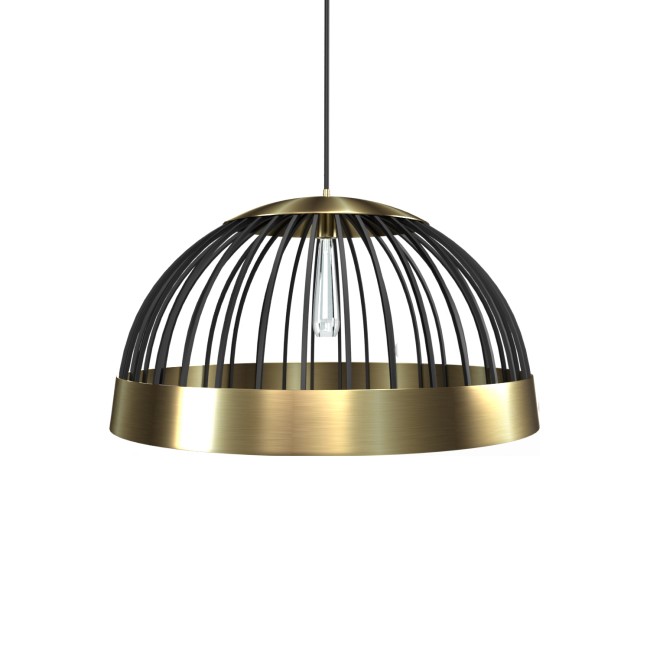 Black Dome Pendant Light with Gold Finish - Mayfield