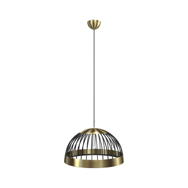 Black Dome Pendant Light with Gold Finish - Mayfield