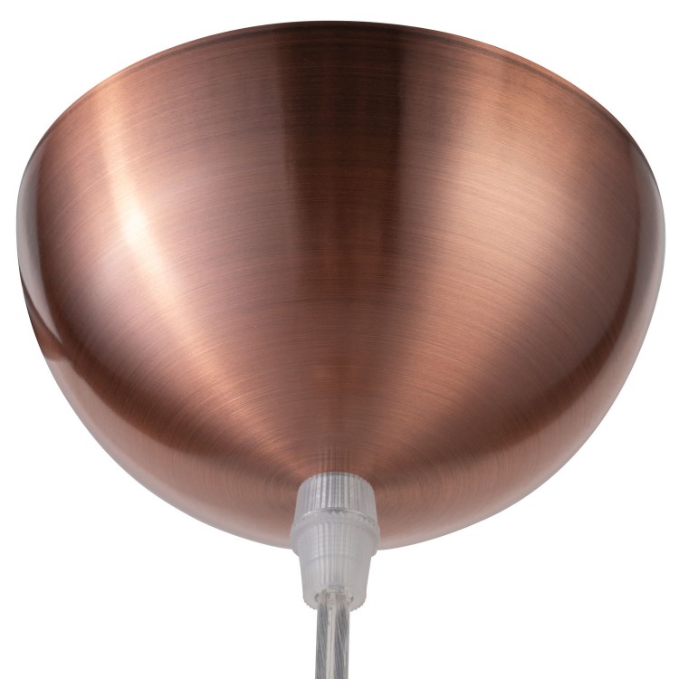 ONLY OPENED - Mayfield Wood Dome Pendant Light with Copper Finish 