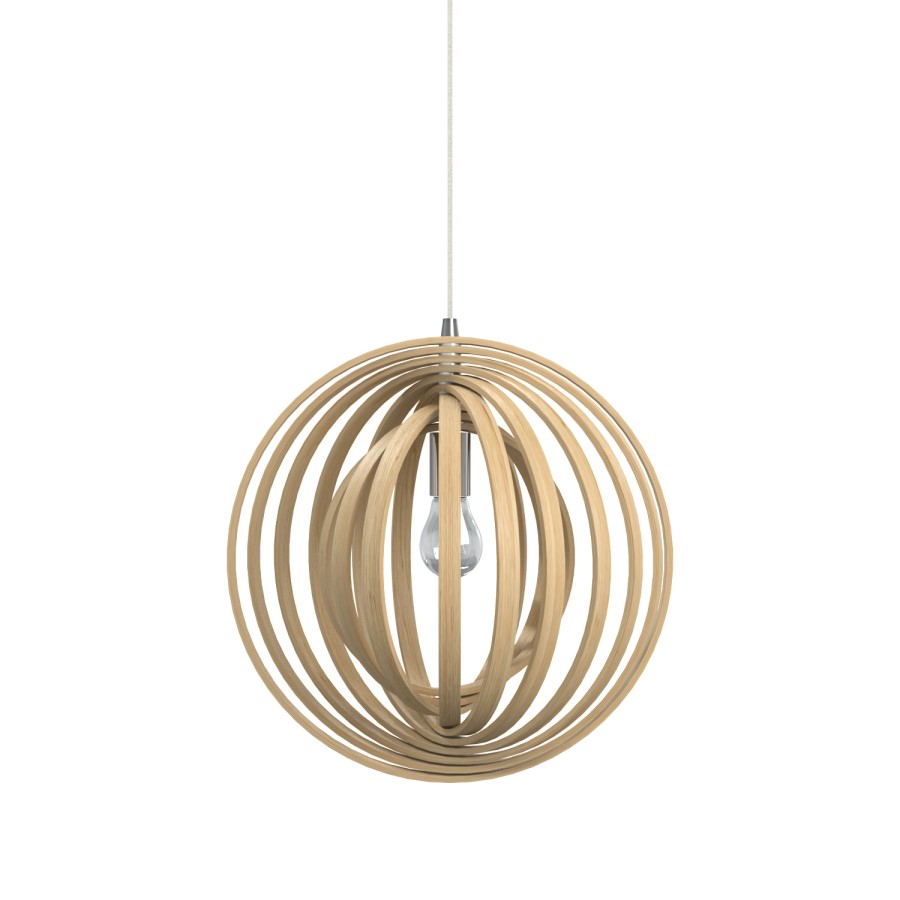 GRADE A2 - Clinton Wooden Globe Ceiling Pendant Light
