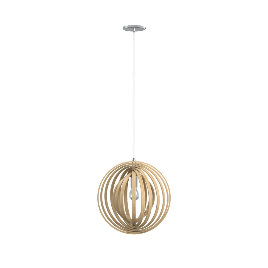 GRADE A2 - Clinton Wooden Globe Ceiling Pendant Light
