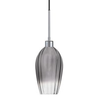 GRADE A1 - Box Opened Bloomfield Smoked Glass & Chrome Pendant Light