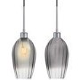 GRADE A1 - Box Opened Bloomfield Smoked Glass & Chrome Pendant Light