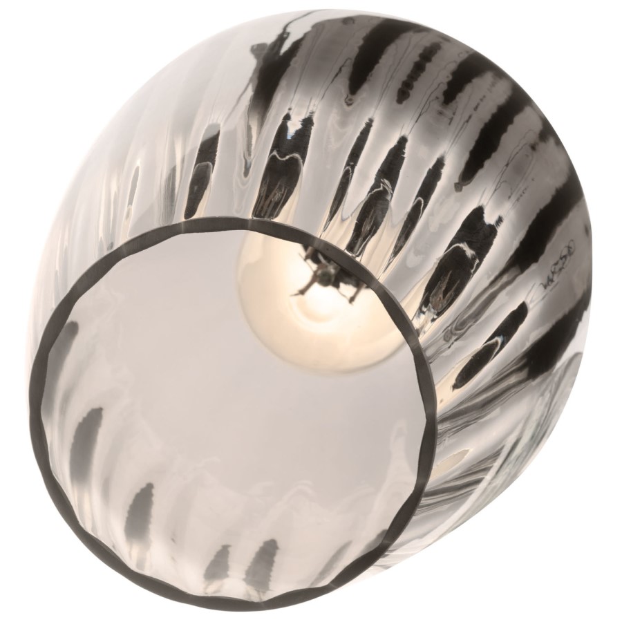 GRADE A1 - Box Opened Bloomfield Smoked Glass & Chrome Pendant Light