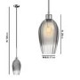 GRADE A1 - Box Opened Bloomfield Smoked Glass & Chrome Pendant Light