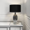 GRADE A2 - Black &amp; Smoked Glass Table Lamp - Bloomfield
