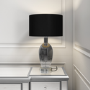 GRADE A1 - Black & Smoked Glass Table Lamp - Bloomfield