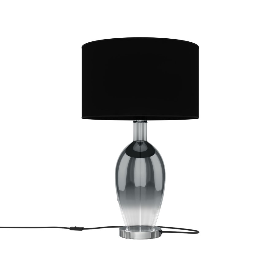 GRADE A1 - Black & Smoked Glass Table Lamp - Bloomfield