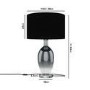 GRADE A1 - Black & Smoked Glass Table Lamp - Bloomfield