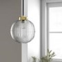 GRADE A1 - Ribbed Round Lantern Pendant Light with Brass Finish - Georgia