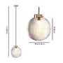 GRADE A1 - Ribbed Round Lantern Pendant Light with Brass Finish - Georgia