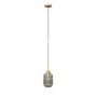 GRADE A1 - Smoked Ribbed Glass Pendant Light - Lawrence