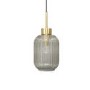 GRADE A1 - Smoked Ribbed Glass Pendant Light - Lawrence