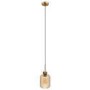 Smoked Ribbed Glass Pendant Light with Gold Finish - Lawrence