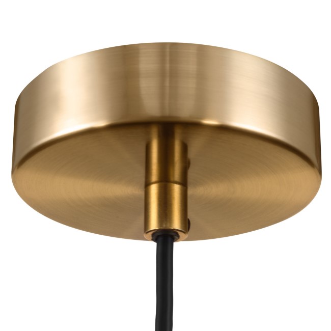 Smoked Ribbed Glass Pendant Light with Gold Finish - Lawrence