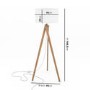GRADE A1 - Box Opened Whenby Wooden Tripod Standing Floor Lamp with White Shade