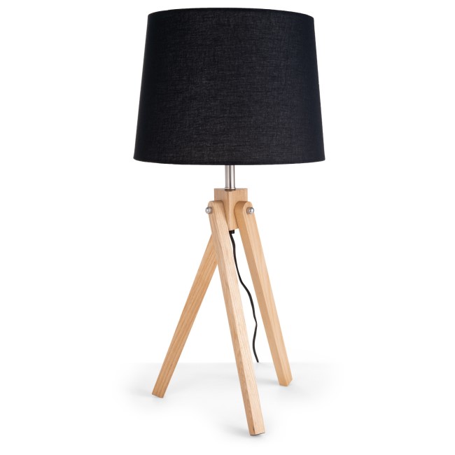 Black Shade Wooden Tripod Table Lamp - Whenby