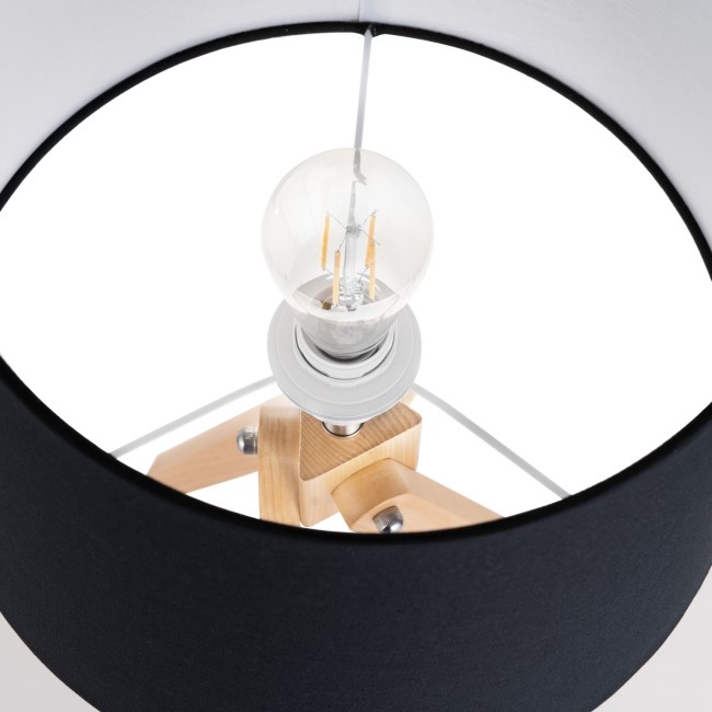 Black Shade Wooden Tripod Table Lamp - Whenby