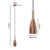 GRADE A1 - Brushed Copper Cloche Pendant Light - Destin