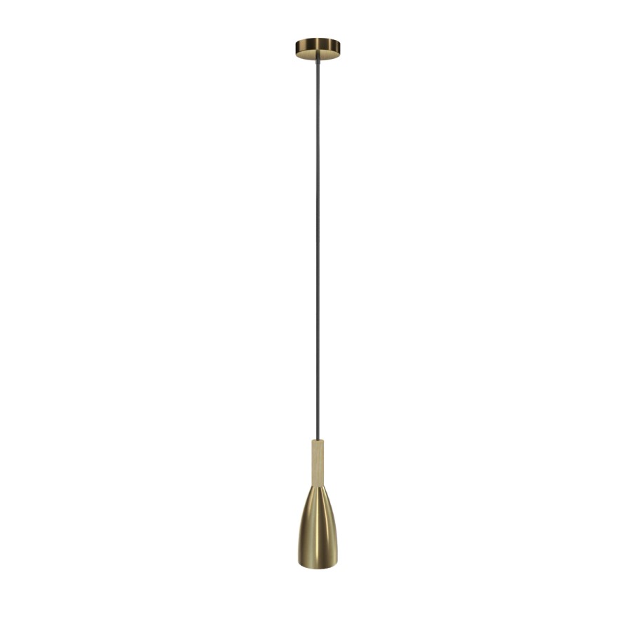 GRADE A1 - Satin Brass Cloche Pendant Light - Destin