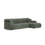 ONLY OPENED - Large Green Chenille Right Hand 4 Seater Chaise Corner Sofa - Mahalia
