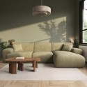 MLI002 Large Light Olive Chenille Right Hand 4 Seater Chaise Corner Sofa - Mahalia