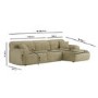 ONLY OPENED - Large Beige Sandstone Chenille Right Hand 4 Seater Chaise Corner Sofa - Mahalia
