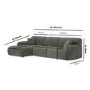 Large Green Chenille Right Hand 4 Seater Chaise Corner Sofa - Mahalia
