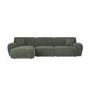 Large Green Chenille Right Hand 4 Seater Chaise Corner Sofa - Mahalia